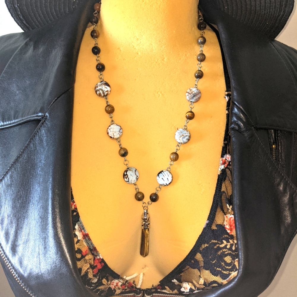 Handmade Genuine Tiger's Eye Agate Necklace
